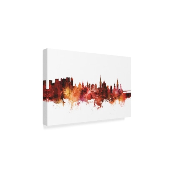 Michael Tompsett 'Salzburg Austria Skyline Red' Canvas Art,16x24